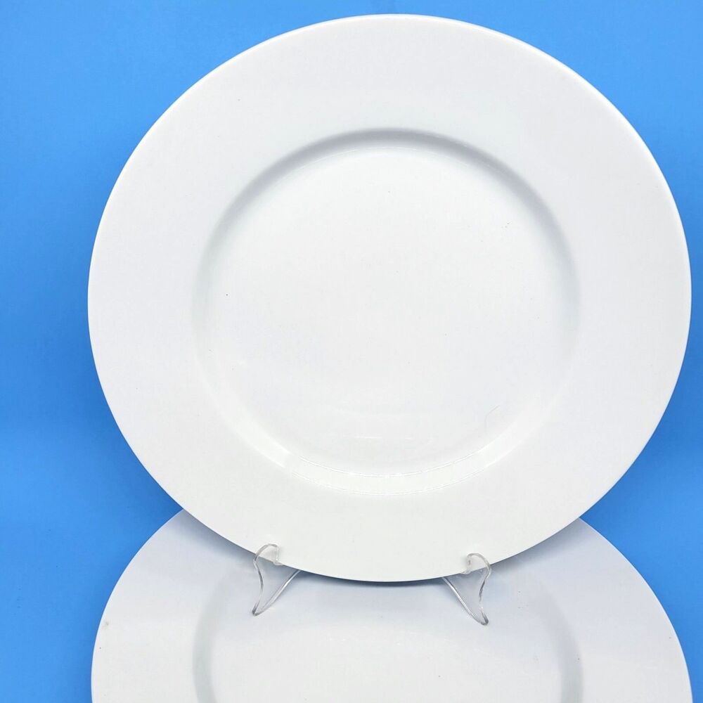 Pottery Barn Great White 2 Rim Shape 12 1/4" Chop Plates Set Of 2 Discontinued